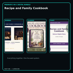 Recipe and Family Cookbook premium digital journal planner and diary bundle cover