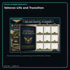 Veteran Life and Transition deluxe digital planner features and flexible organization