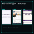 Depression Support & Daily Hope premium digital journal planner and diary bundle cover