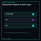 Depression Support & Daily Hope digital bundle formats in US Letter A4 and A5
