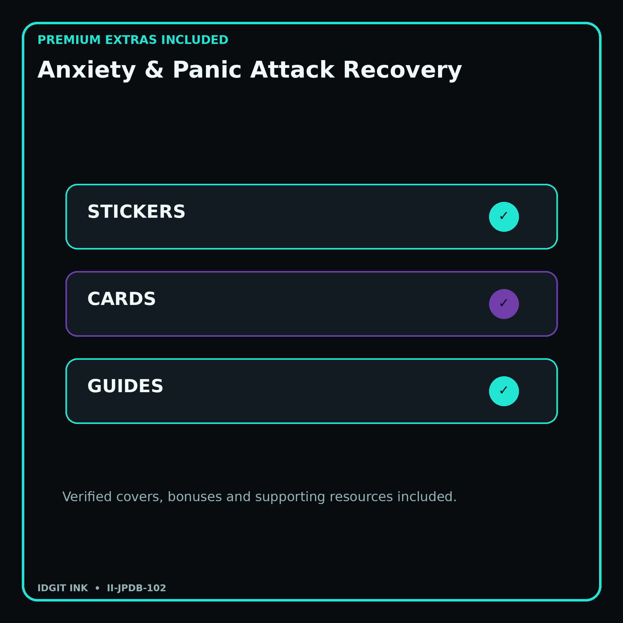Anxiety & Panic Attack Recovery stickers cards covers guides and verified bundle bonuses