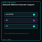 Seasonal Affective Disorder Support digital bundle formats in US Letter A4 and A5