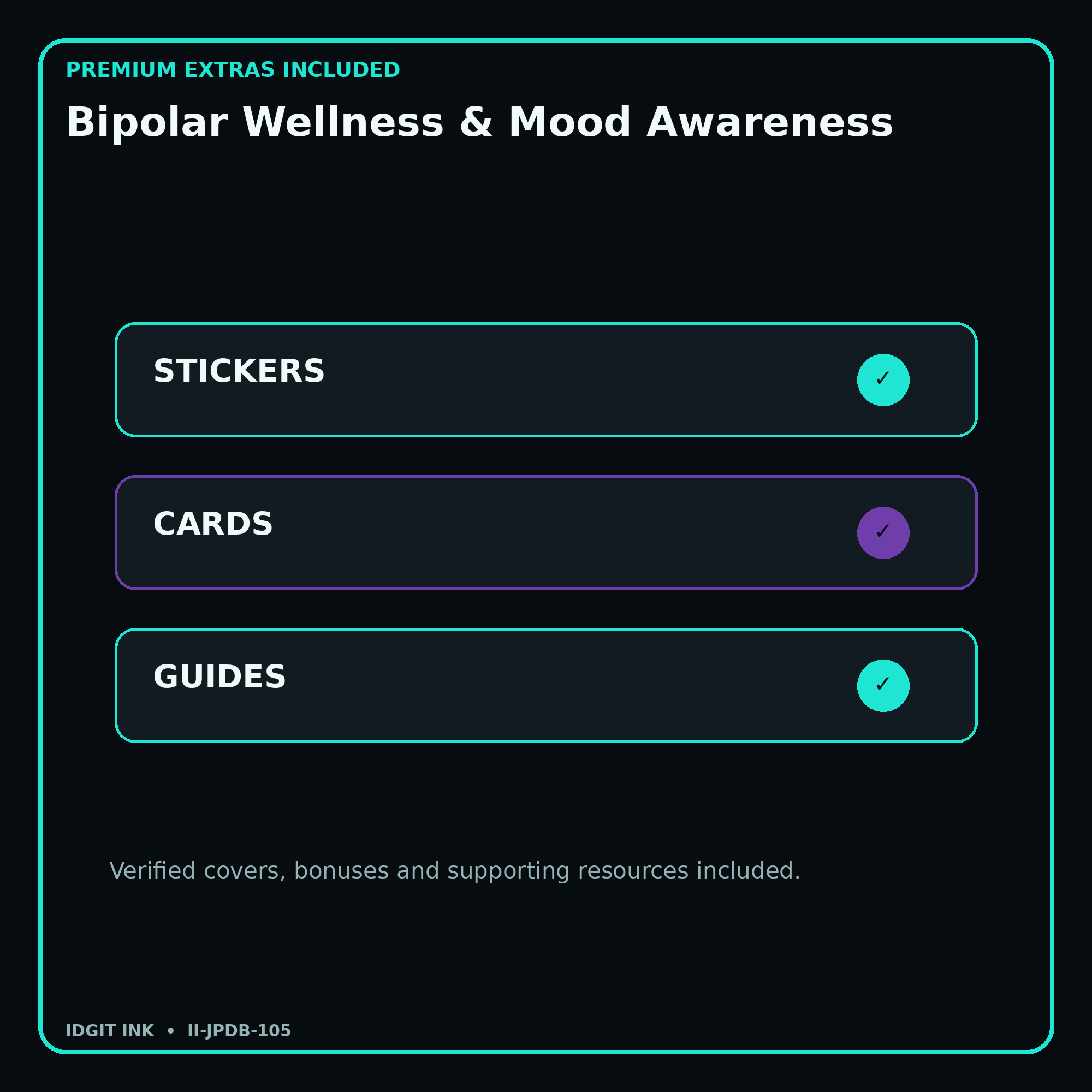 Bipolar Wellness & Mood Awareness stickers cards covers guides and verified bundle bonuses
