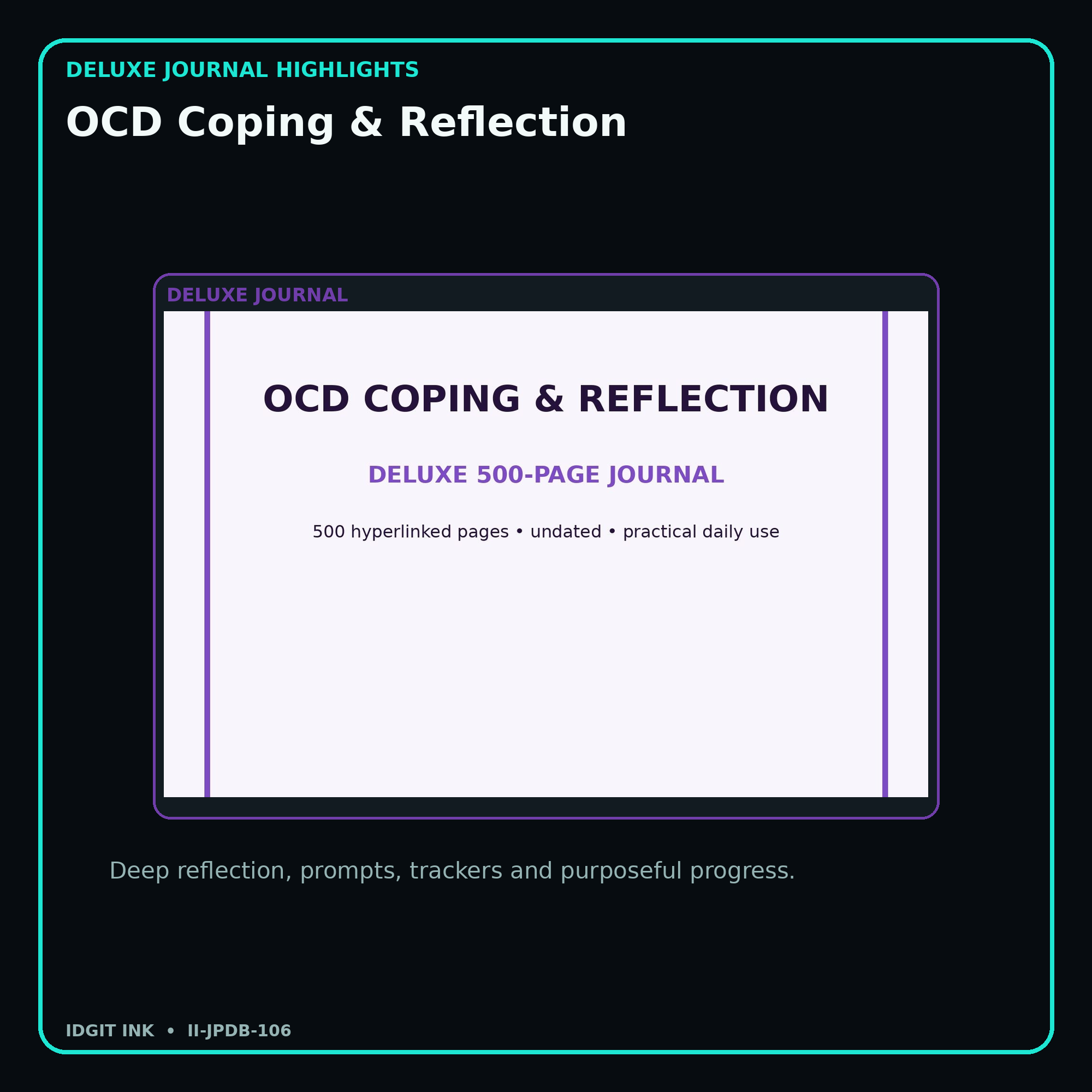 OCD Coping & Reflection deluxe digital journal features and guided reflection pages