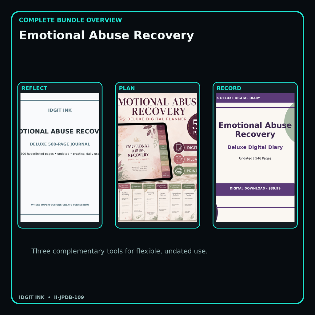 Emotional Abuse Recovery complete three-product digital bundle overview