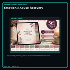 Emotional Abuse Recovery deluxe digital planner features and flexible organization