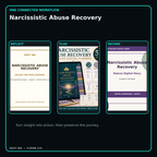 Narcissistic Abuse Recovery connected journal planner diary workflow and customer benefits