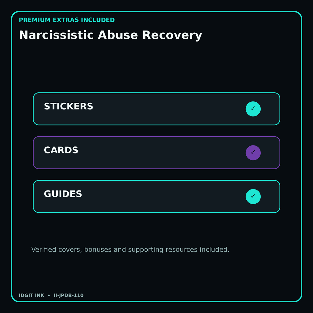 Narcissistic Abuse Recovery stickers cards covers guides and verified bundle bonuses