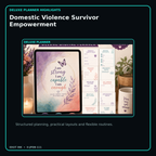 Domestic Violence Survivor Empowerment deluxe digital planner features and flexible organization