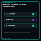 Domestic Violence Survivor Empowerment fillable printable and hyperlinked digital features