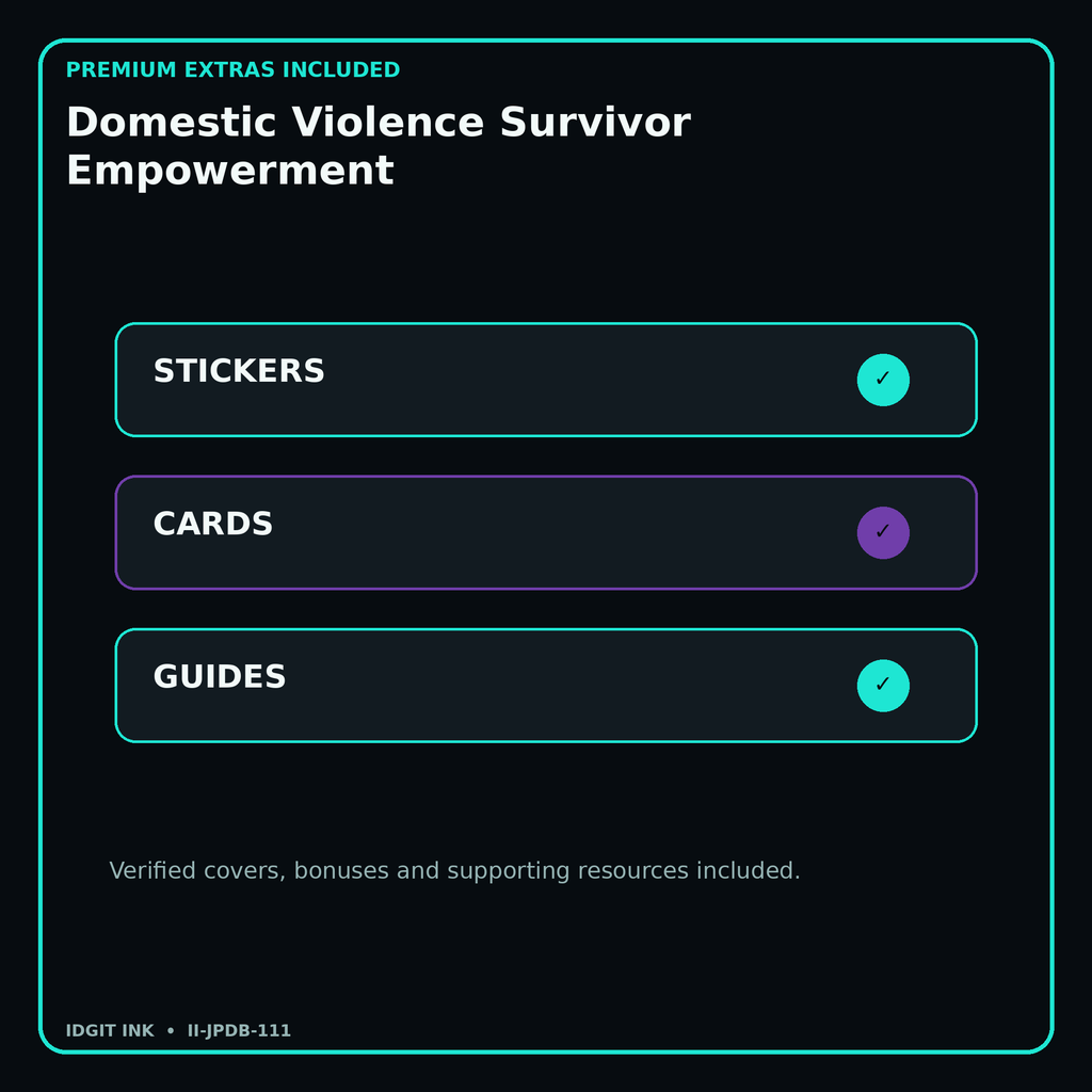 Domestic Violence Survivor Empowerment stickers cards covers guides and verified bundle bonuses