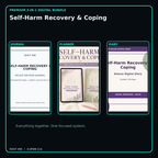 Self-Harm Recovery & Coping premium digital journal planner and diary bundle cover