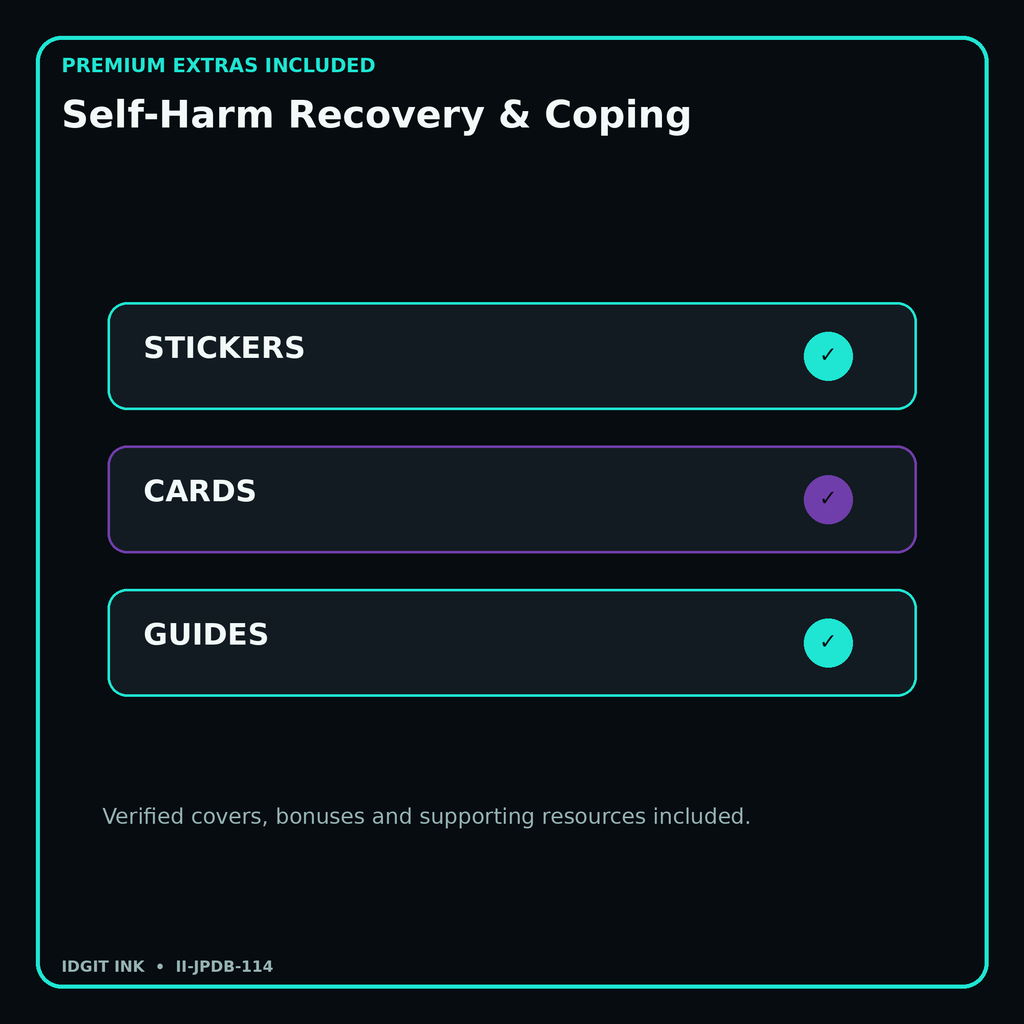 Self-Harm Recovery & Coping stickers cards covers guides and verified bundle bonuses