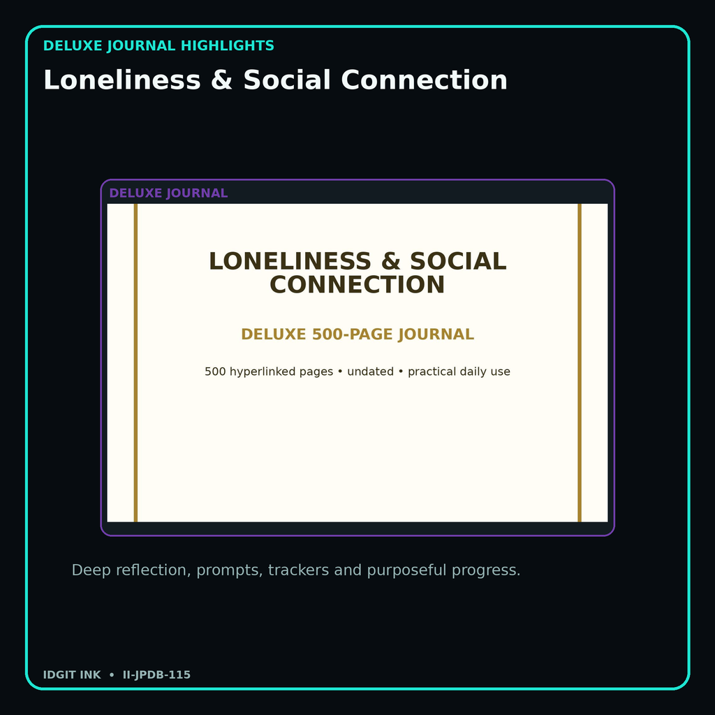 Loneliness & Social Connection deluxe digital journal features and guided reflection pages