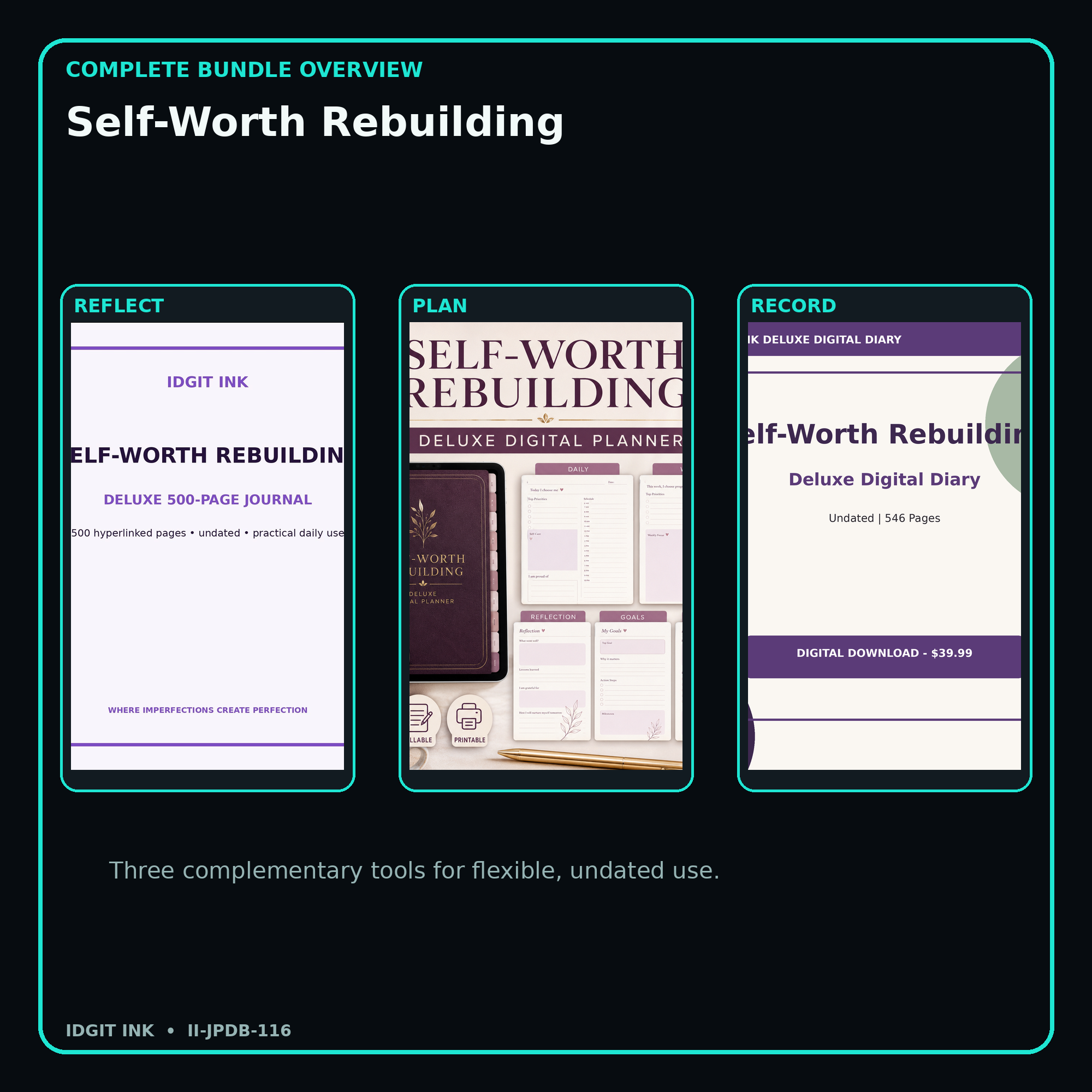 Self-Worth Rebuilding complete three-product digital bundle overview