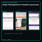 Anger Management & Healthy Expression premium digital journal planner and diary bundle cover