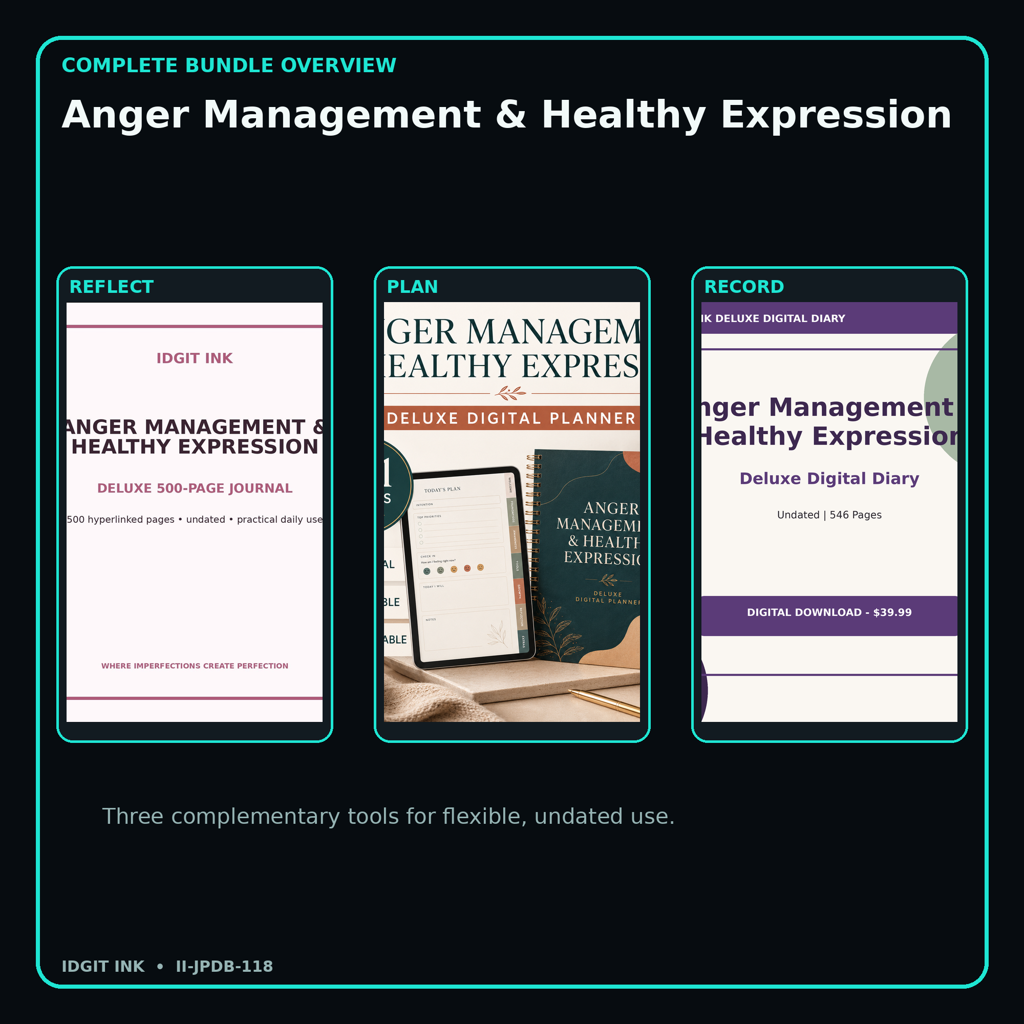 Anger Management & Healthy Expression complete three-product digital bundle overview