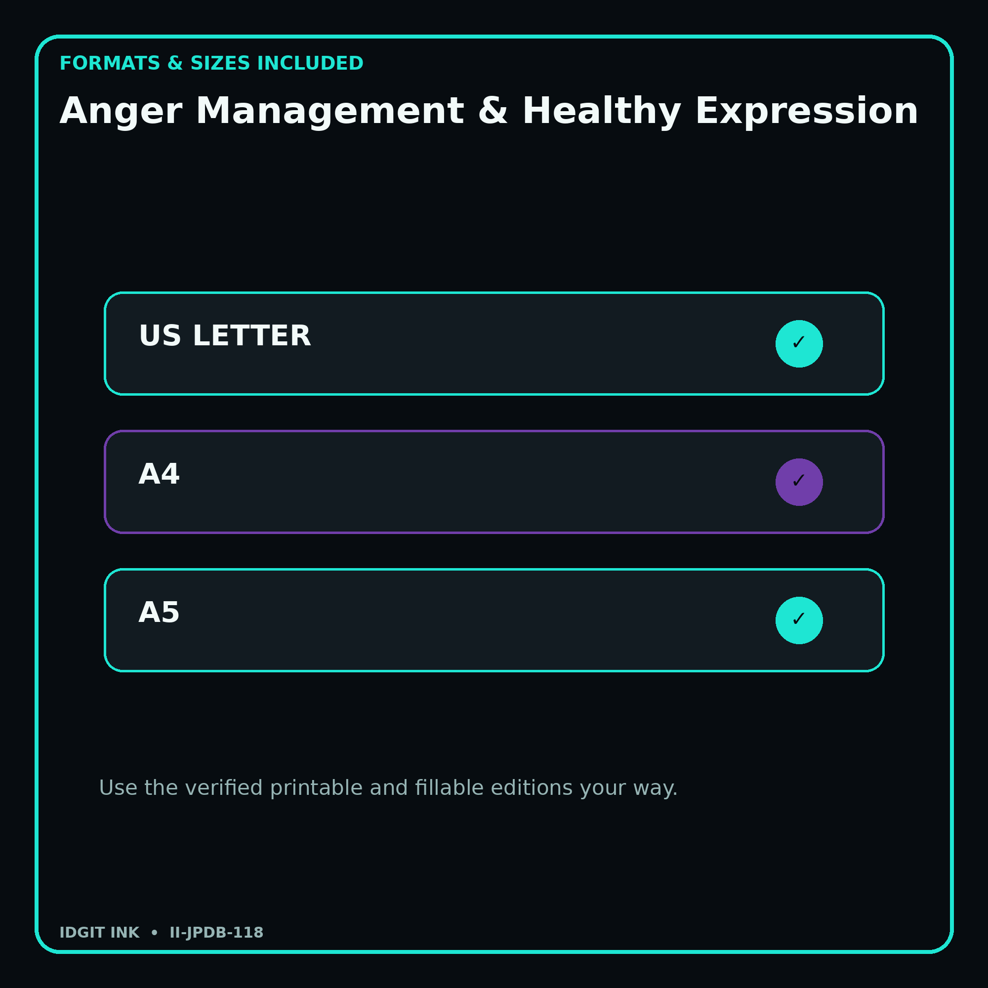 Anger Management & Healthy Expression digital bundle formats in US Letter A4 and A5