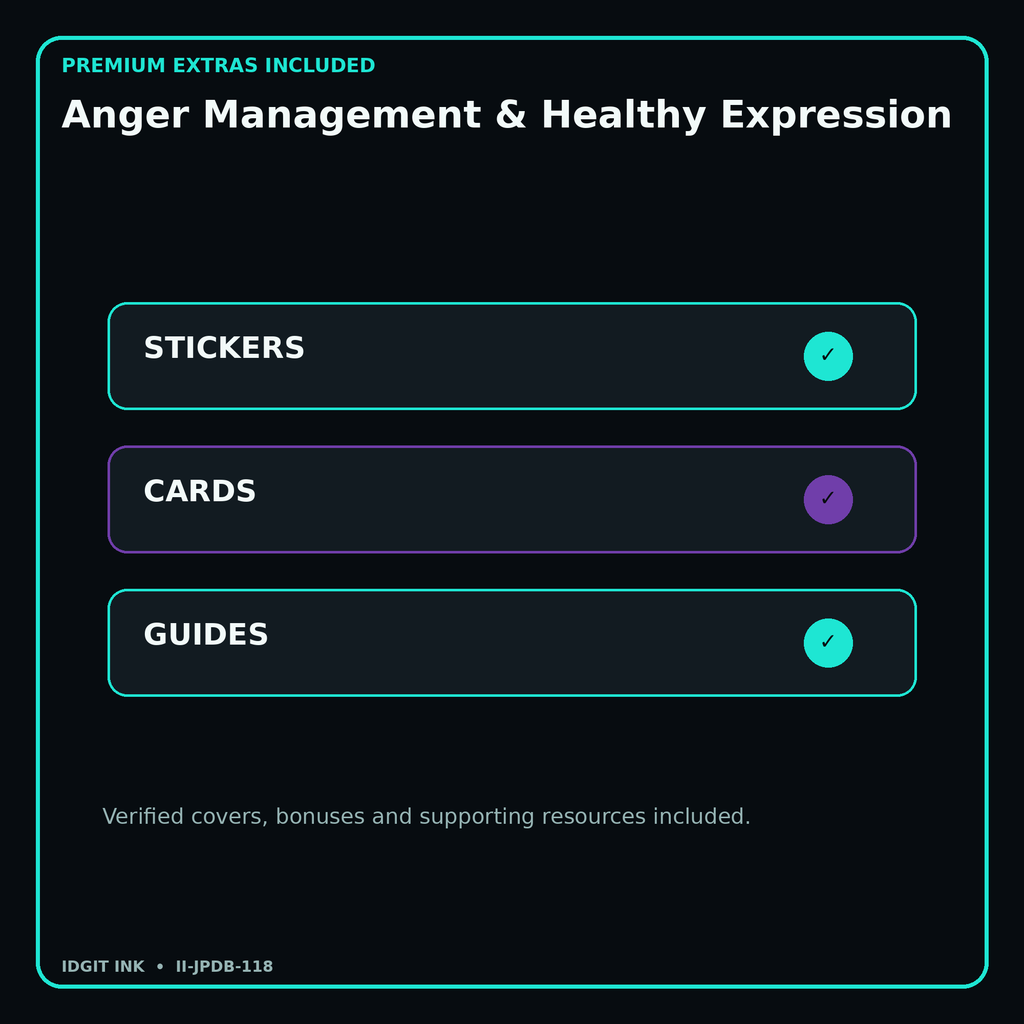 Anger Management & Healthy Expression stickers cards covers guides and verified bundle bonuses