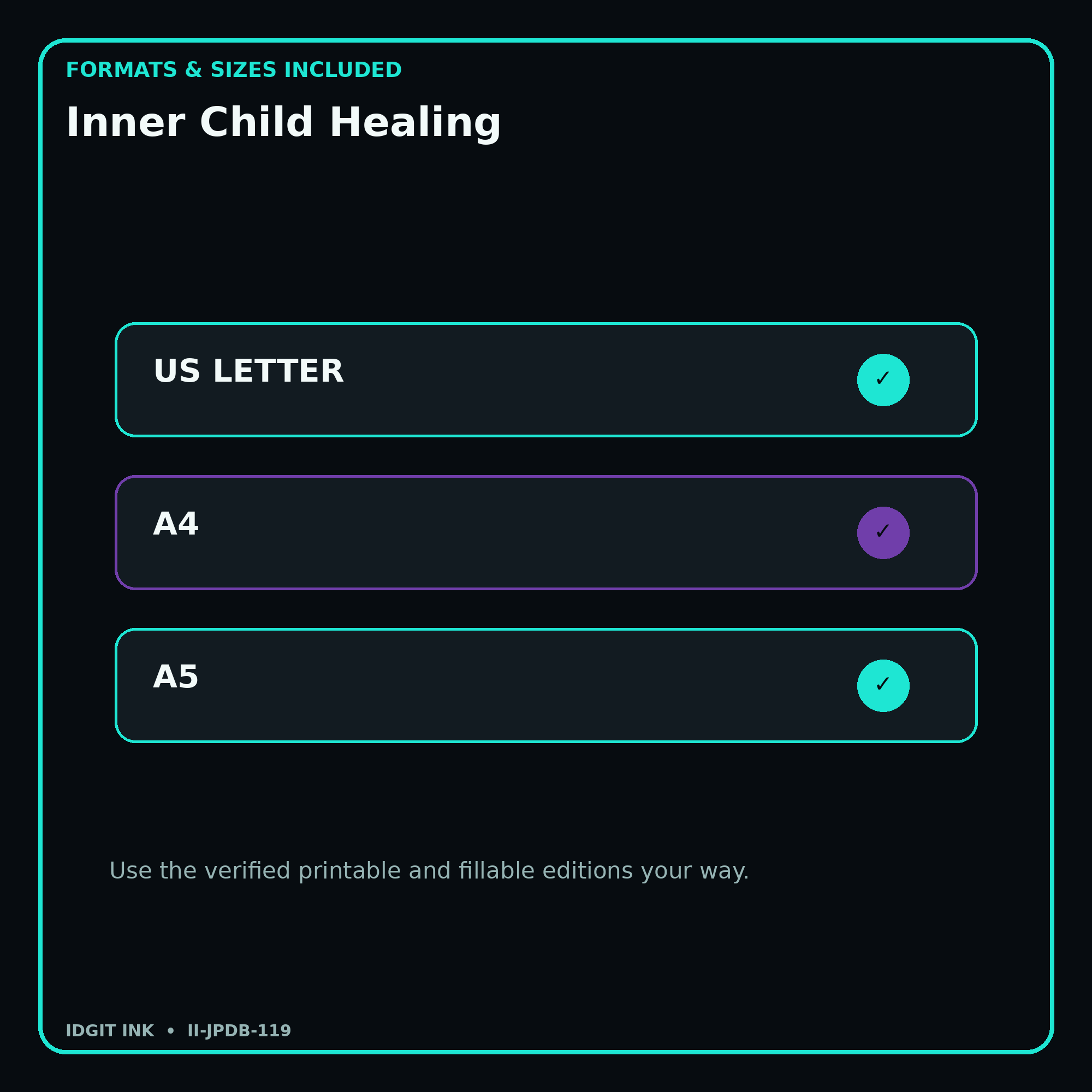 Inner Child Healing digital bundle formats in US Letter A4 and A5