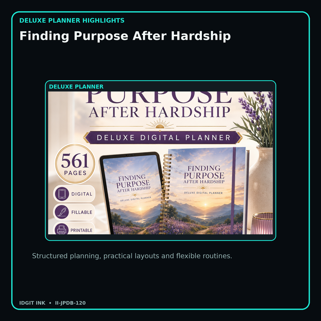Finding Purpose After Hardship deluxe digital planner features and flexible organization