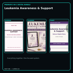 Leukemia Awareness & Support premium digital journal planner and diary bundle cover