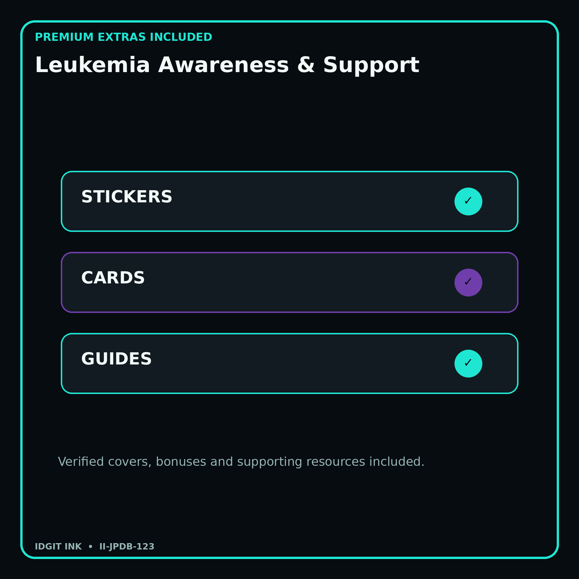 Leukemia Awareness & Support stickers cards covers guides and verified bundle bonuses