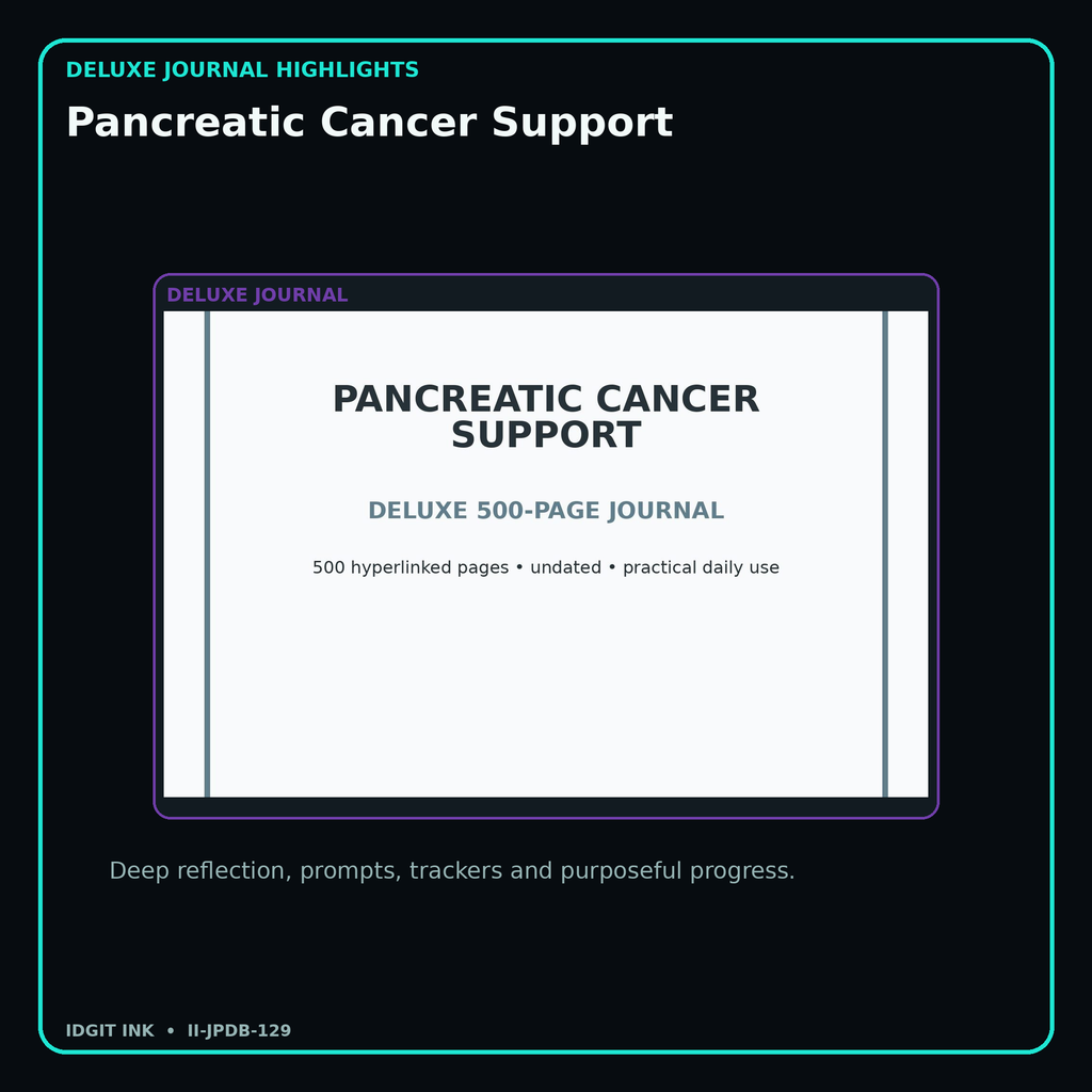 Pancreatic Cancer Support deluxe digital journal features and guided reflection pages