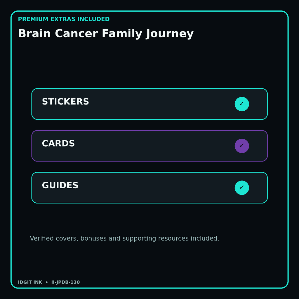 Brain Cancer Family Journey stickers cards covers guides and verified bundle bonuses