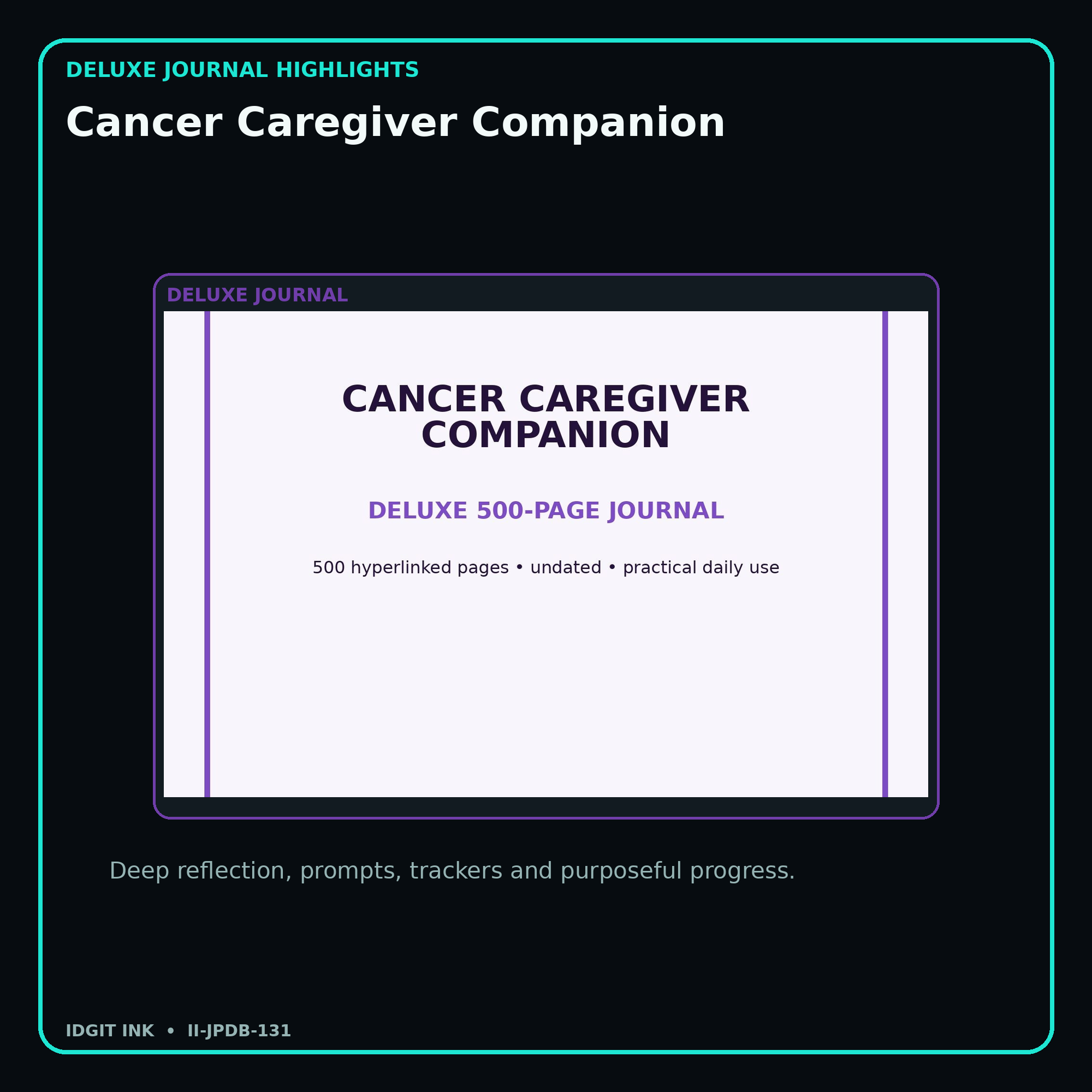 Cancer Caregiver Companion deluxe digital journal features and guided reflection pages