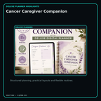 Cancer Caregiver Companion deluxe digital planner features and flexible organization