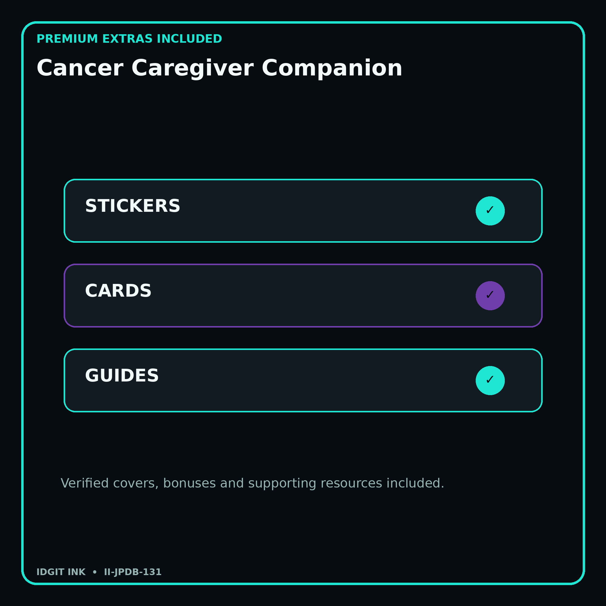 Cancer Caregiver Companion stickers cards covers guides and verified bundle bonuses