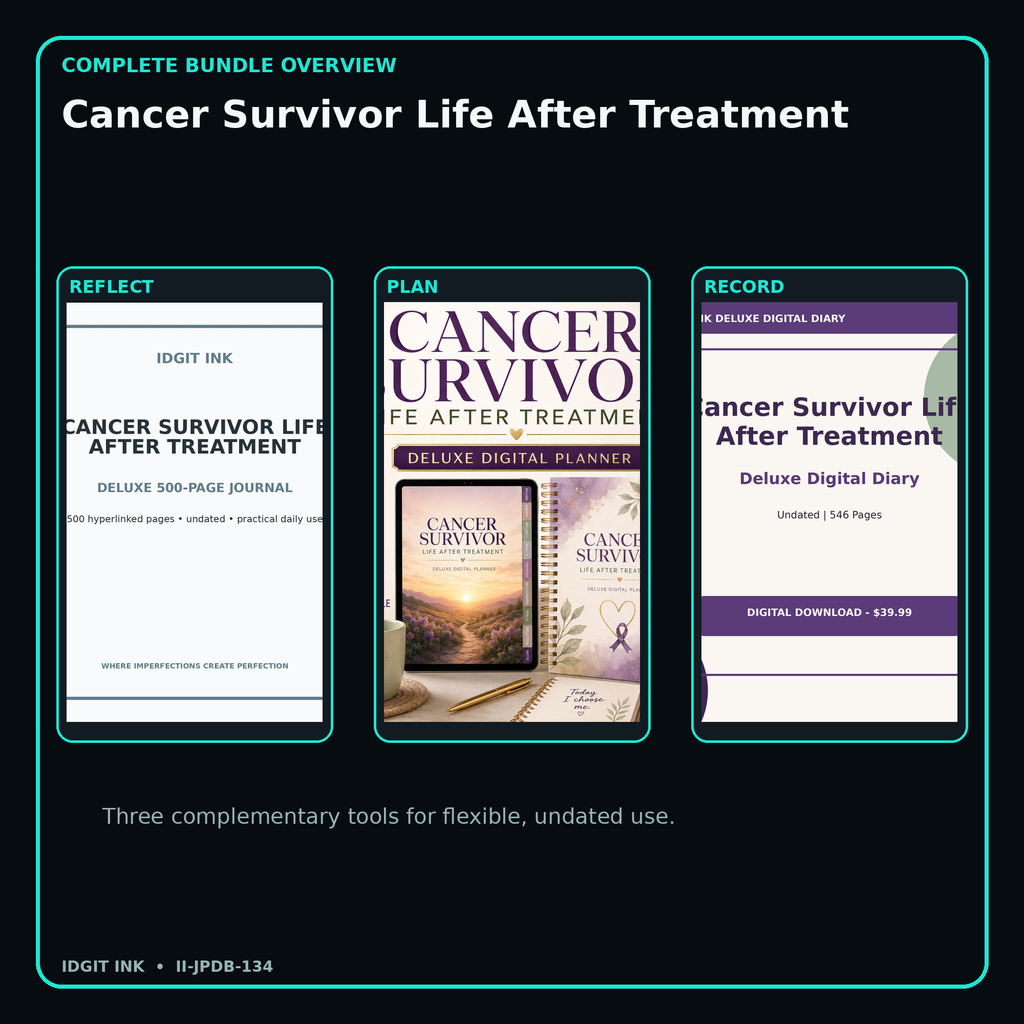 Cancer Survivor Life After Treatment complete three-product digital bundle overview
