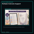 Multiple Sclerosis Support deluxe digital planner features and flexible organization