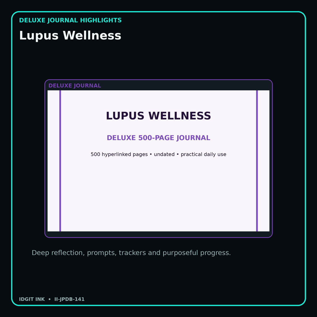Lupus Wellness deluxe digital journal features and guided reflection pages