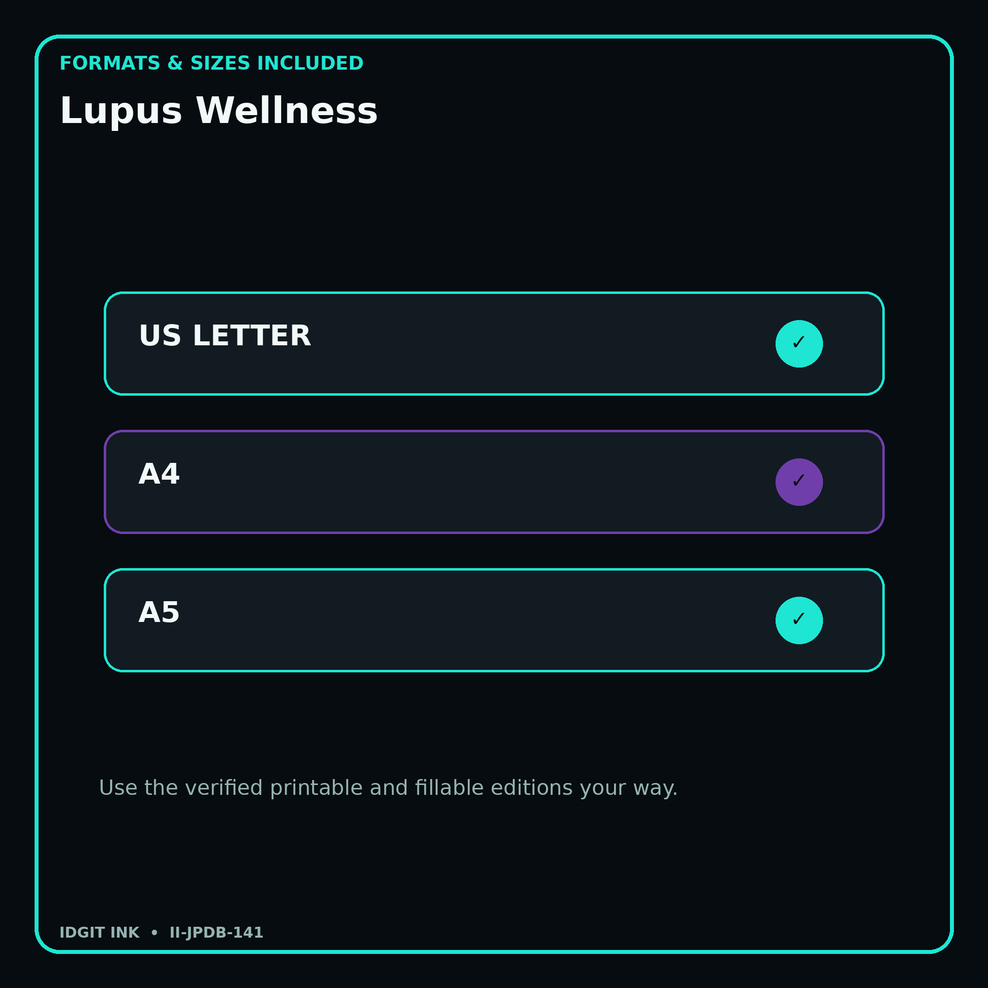 Lupus Wellness digital bundle formats in US Letter A4 and A5