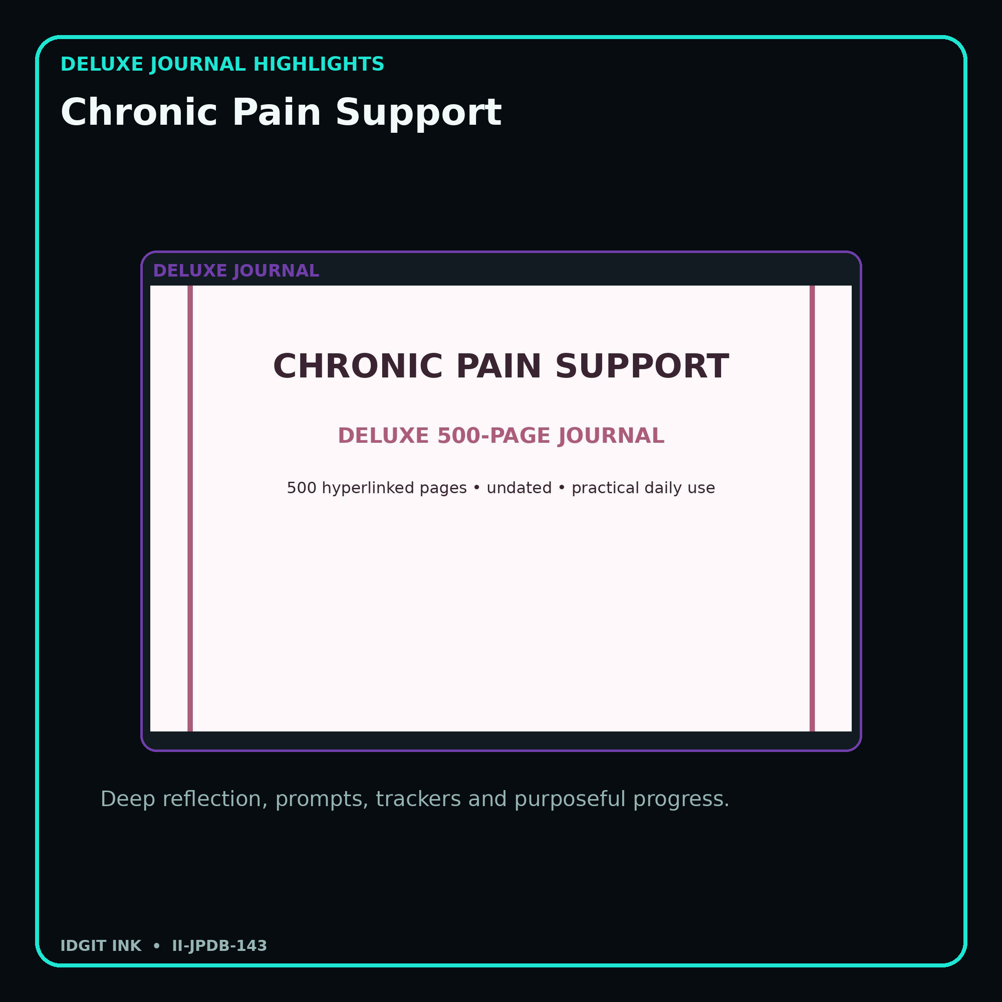 Chronic Pain Support deluxe digital journal features and guided reflection pages
