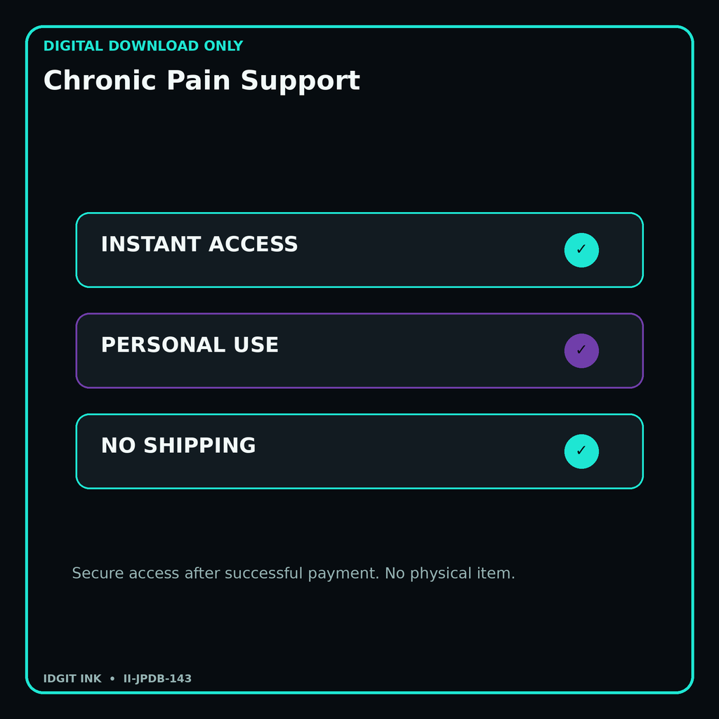 Chronic Pain Support secure digital download personal-use and no-shipping notice
