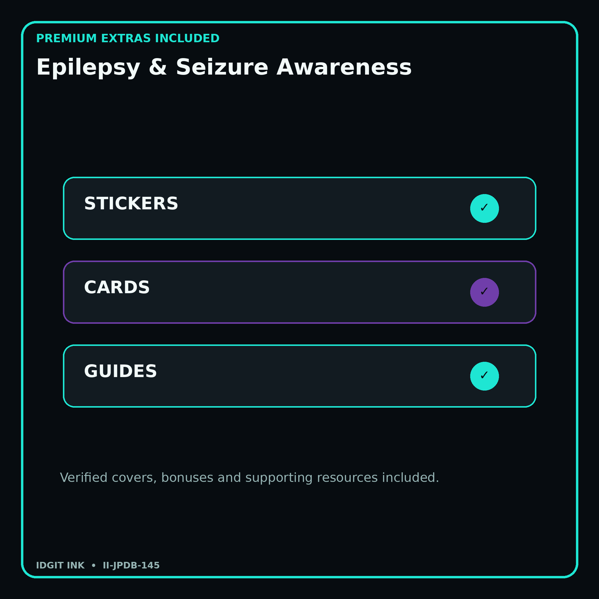 Epilepsy & Seizure Awareness stickers cards covers guides and verified bundle bonuses