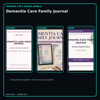 Dementia Care Family Journal premium digital journal planner and diary bundle cover