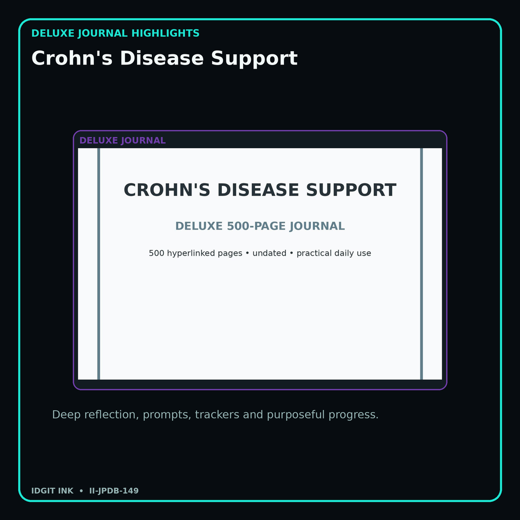 Crohn's Disease Support deluxe digital journal features and guided reflection pages