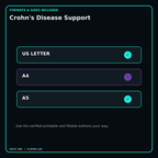 Crohn's Disease Support digital bundle formats in US Letter A4 and A5