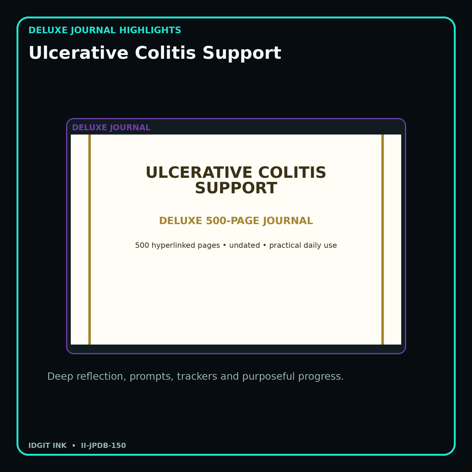 Ulcerative Colitis Support deluxe digital journal features and guided reflection pages