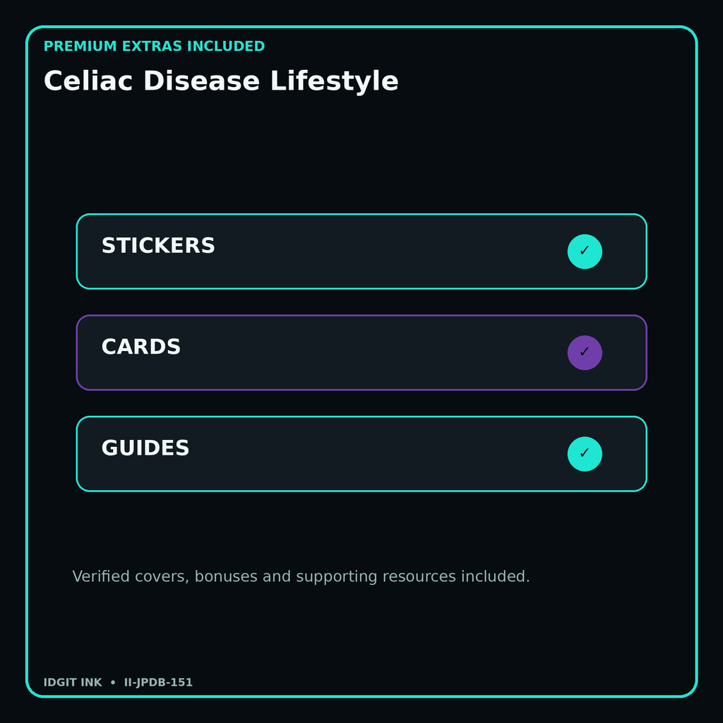 Celiac Disease Lifestyle stickers cards covers guides and verified bundle bonuses