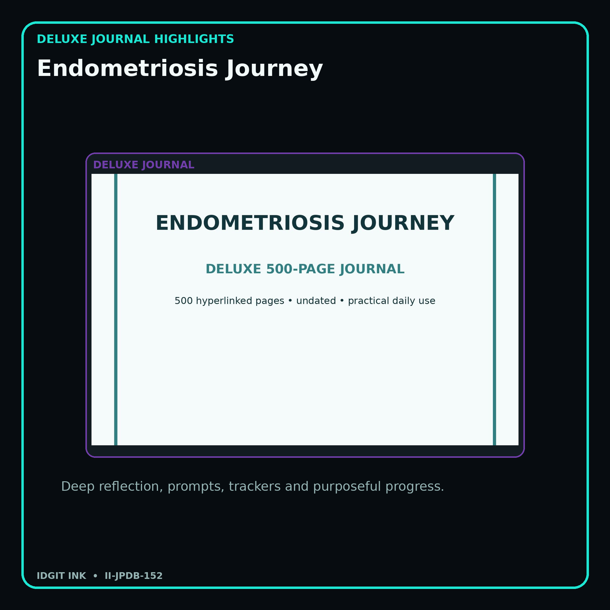 Endometriosis Journey deluxe digital journal features and guided reflection pages