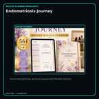 Endometriosis Journey deluxe digital planner features and flexible organization