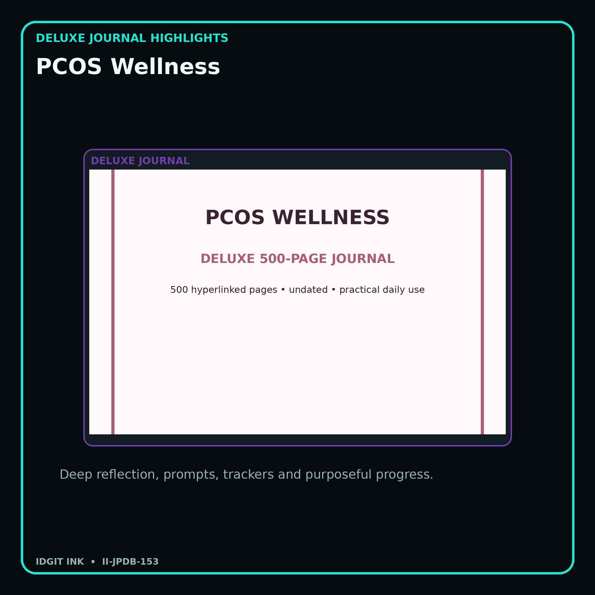 PCOS Wellness deluxe digital journal features and guided reflection pages
