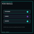 PCOS Wellness stickers cards covers guides and verified bundle bonuses