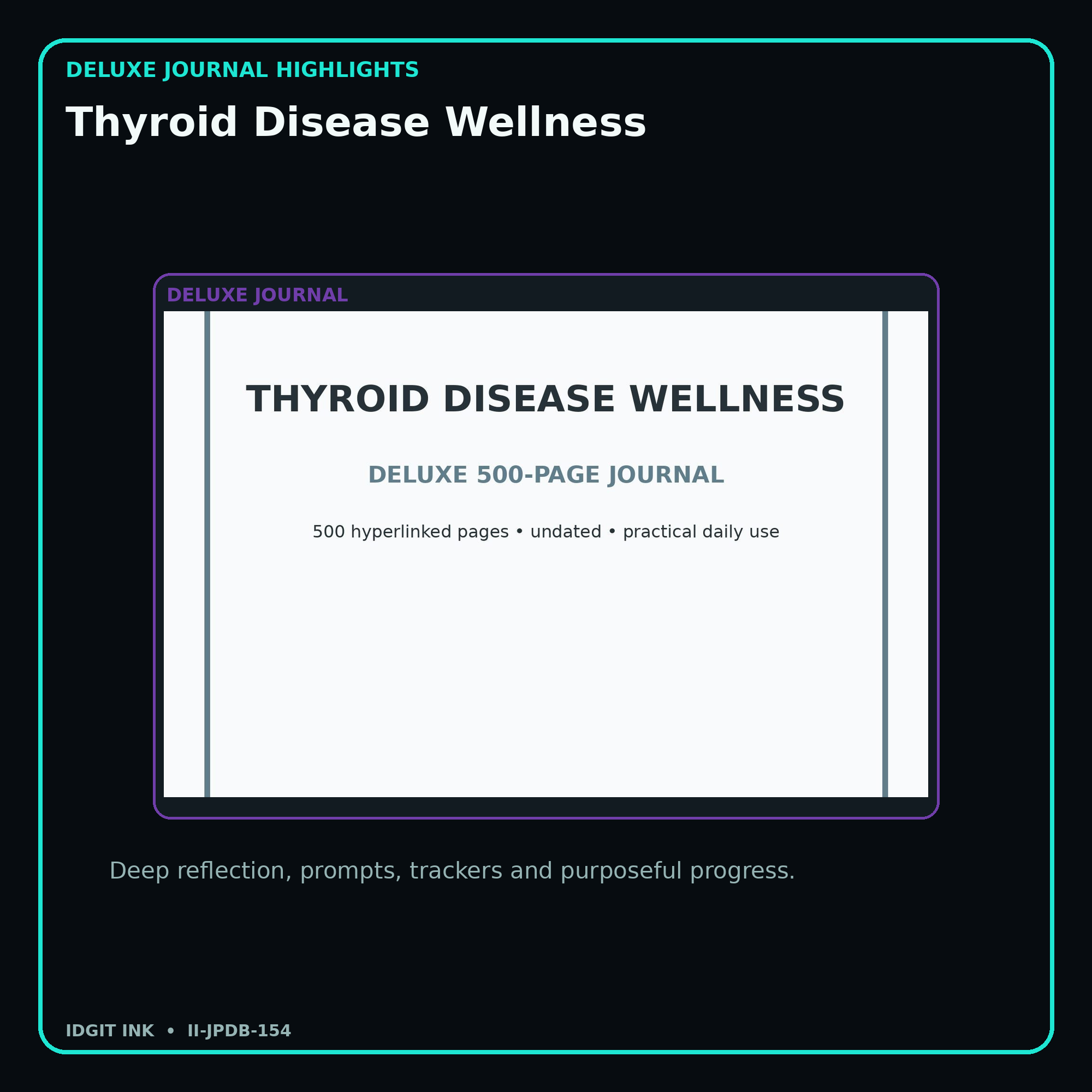 Thyroid Disease Wellness deluxe digital journal features and guided reflection pages