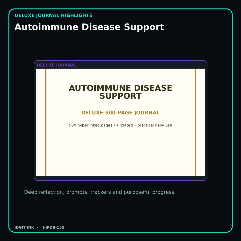 Autoimmune Disease Support deluxe digital journal features and guided reflection pages